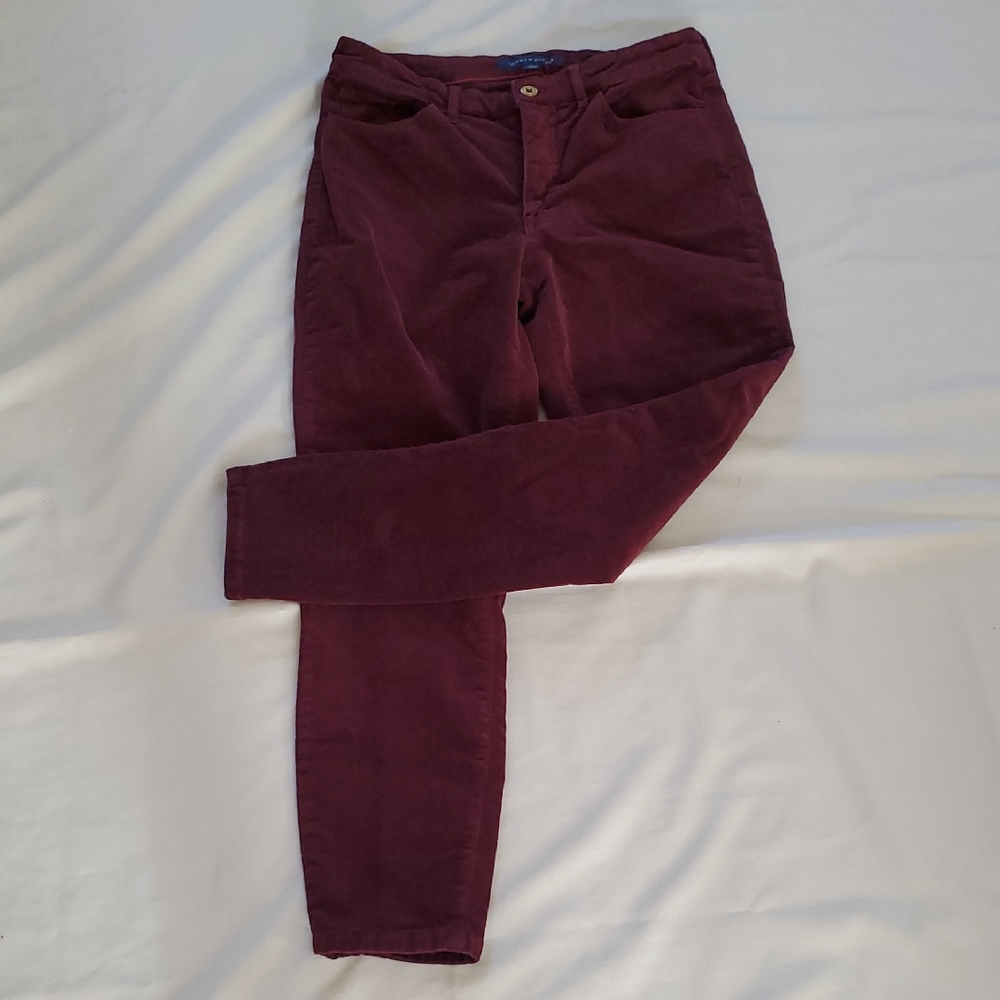 Tommy Hilfiger Women's Skinny Jeans - Burgundy Corduroy